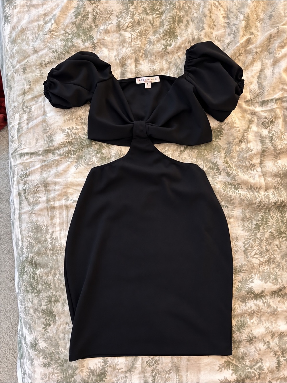 NWOT Blue Blush- Black Mini Dress with side cutouts